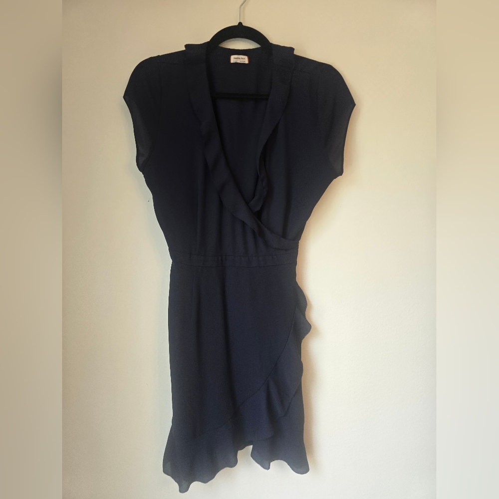 Aritzia Blue Wrap Mini Dress